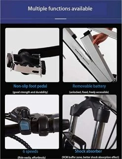 RDJM VTT Electrique, Adultes Montagne Vélo électrique, Avec 250W Moteur 20 Pouces 4.0 -Bike Boutique de vente RDJM VTT Electrique Adultes Montagne Velo electrique avec 250W Moteur 20 Pouces 4.0 VAE ACHATVELOS 4