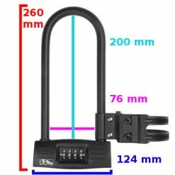 Antivol U à Code Avec Support Vélo M-Wave -Bike Boutique de vente antivol u a code avec support velo m wave full 3