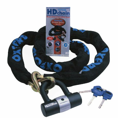 Chaîne Antivol Vélo Maillons 10mm 2 Mètres Avec Cadenas OXFORD 1 Chaîne Antivol Vélo Maillons 10mm 2 Mètres Avec Cadenas OXFORD