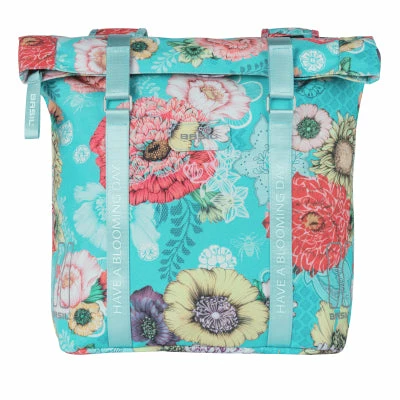 Double Sacoche Vélo Porte-bagage Arrière Bleue Bloom Field Basil 2 Double Sacoche Vélo Porte-bagage Arrière Bleue Bloom Field Basil – Image 2