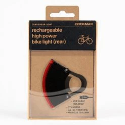 Eclairage Vélo Led Rechargeable Arrière 37 Lumens Curve Bookman -Bike Boutique de vente eclairage velo led rechargeable arriere curve bookman noir full