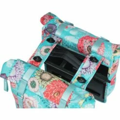 Sacoche Vélo Double Porte-bagage Amovible MIK Bleu Bloom Basil -Bike Boutique de vente sacoche velo double porte bagage amovible mik bleu bloom basil full 3