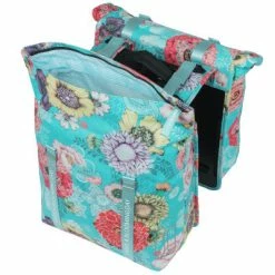 Sacoche Vélo Double Porte-bagage Amovible MIK Bleu Bloom Basil -Bike Boutique de vente sacoche velo double porte bagage amovible mik bleu bloom basil full 4
