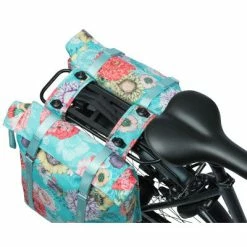 Sacoche Vélo Double Porte-bagage Amovible MIK Bleu Bloom Basil -Bike Boutique de vente sacoche velo double porte bagage amovible mik bleu bloom basil full 6